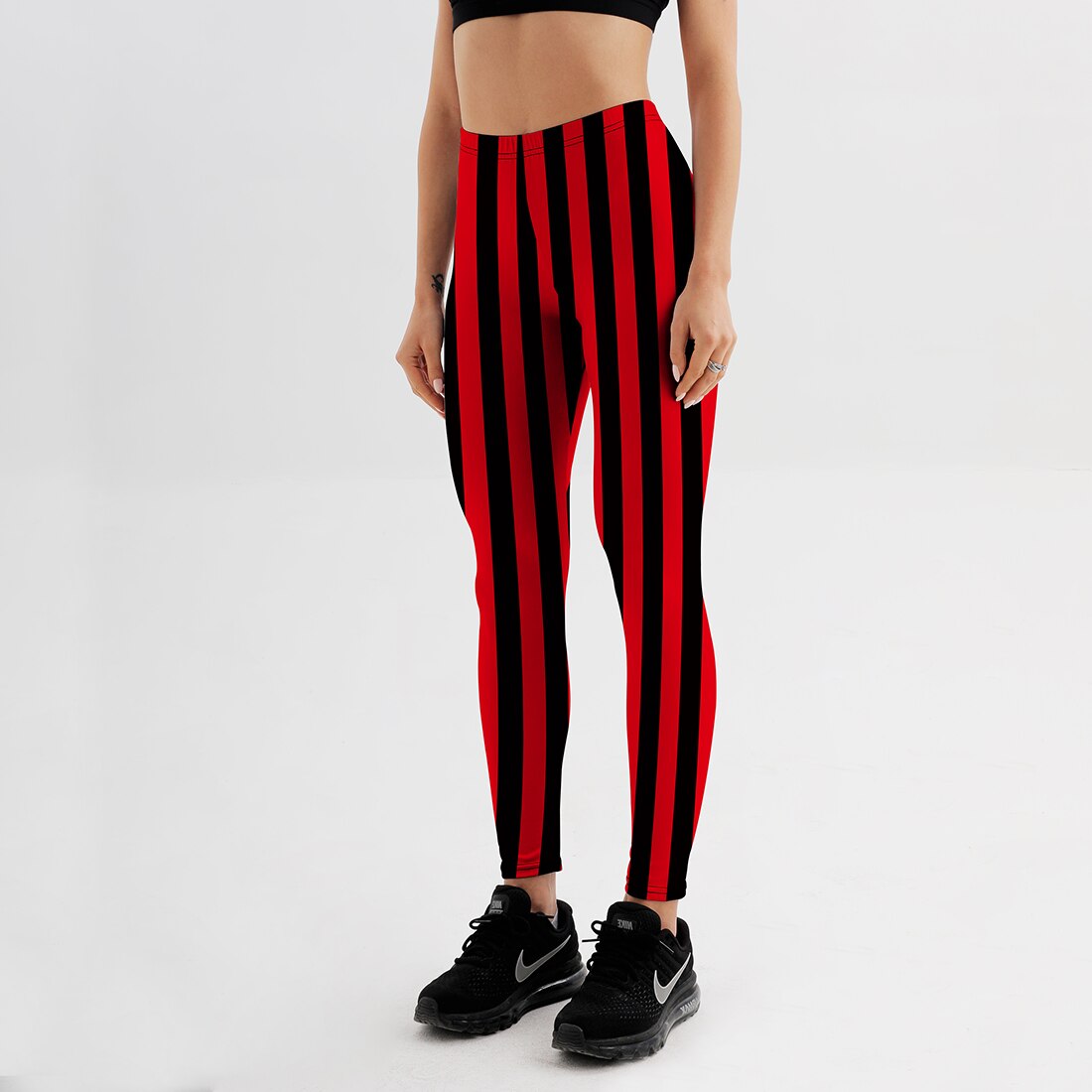 Women's Striped Sports Leggings - Blue Force Sports