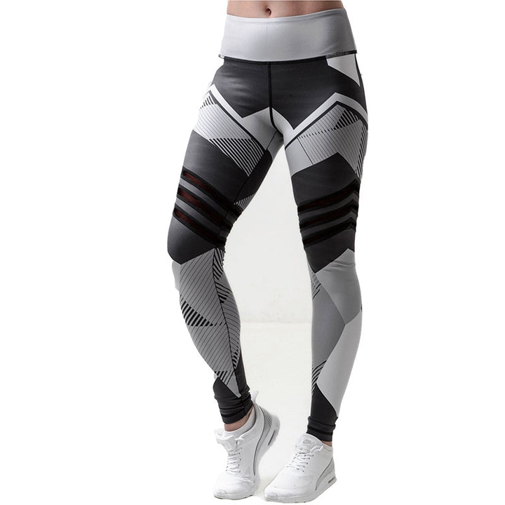 Women's Yoga Stretch Leggings with Print - Blue Force Sports