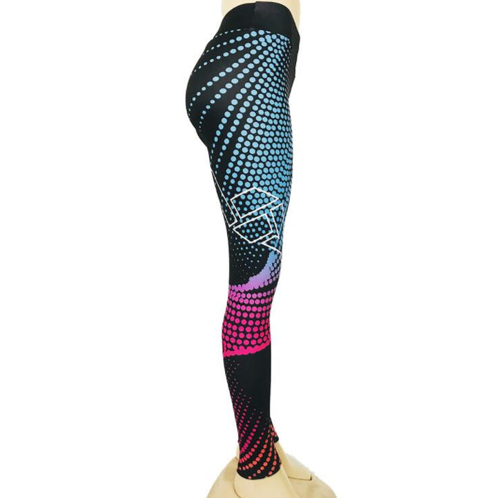 Women's Yoga Stretch Leggings with Print - Blue Force Sports