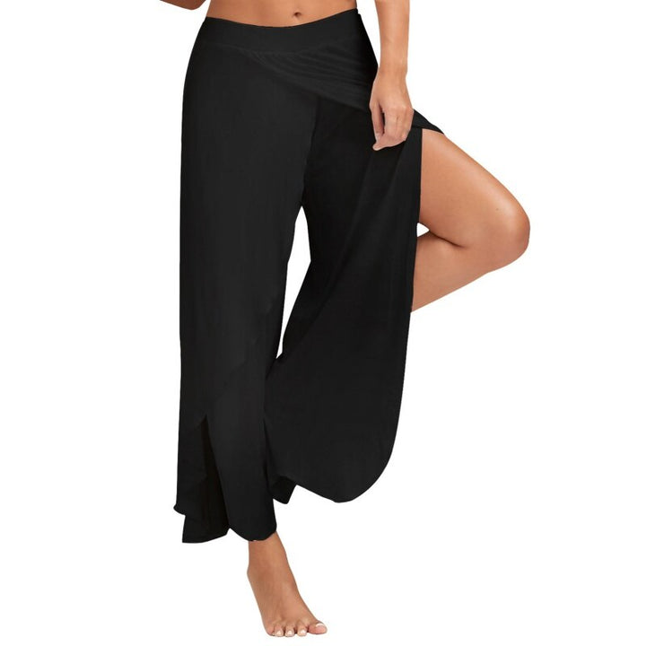 Side Slit Loose Flare Yoga Women's Pants - Blue Force Sports