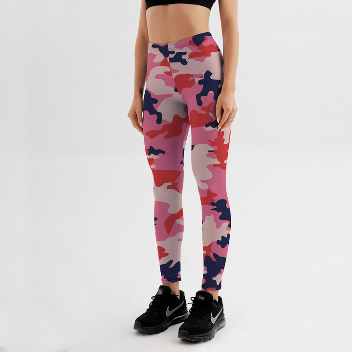 Women's Pink Camo Fitness Leggings - Blue Force Sports