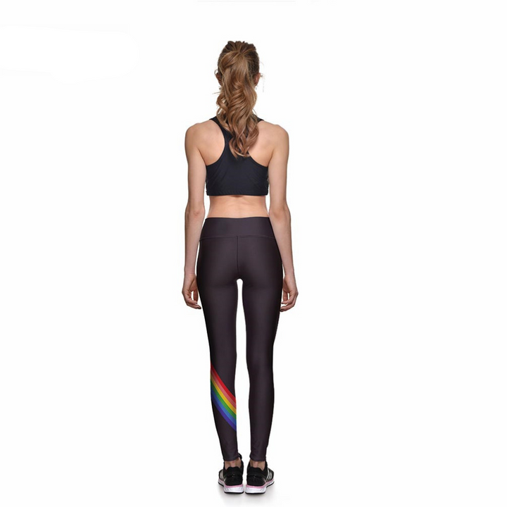 Women's Rainbow Printed Fitness Leggings - Blue Force Sports