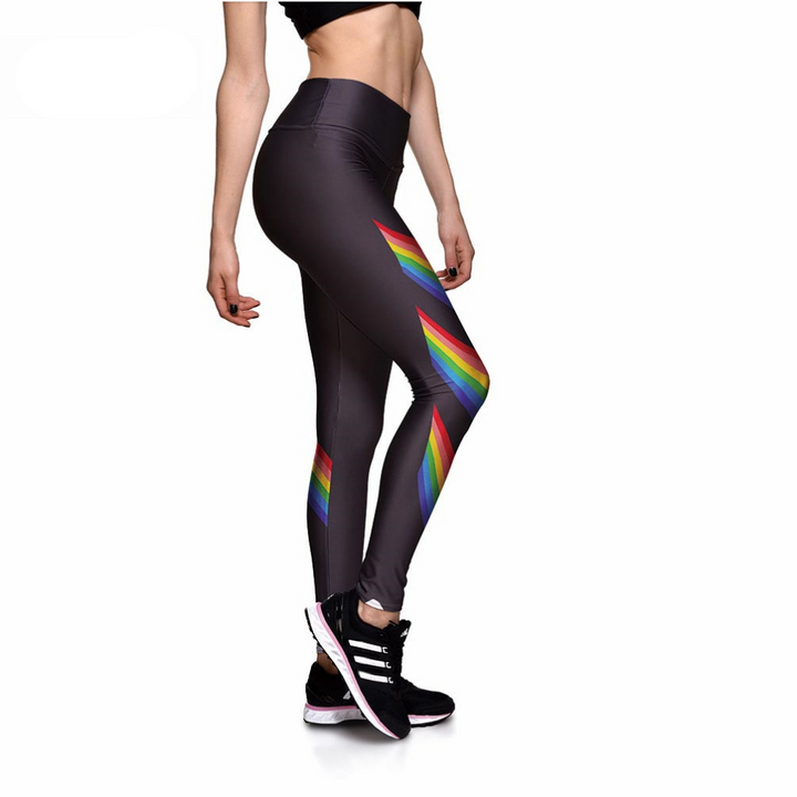 Women's Rainbow Printed Fitness Leggings - Blue Force Sports