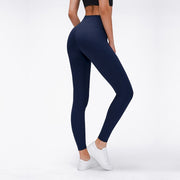 Women's High Waist Seam Leggings - Blue Force Sports