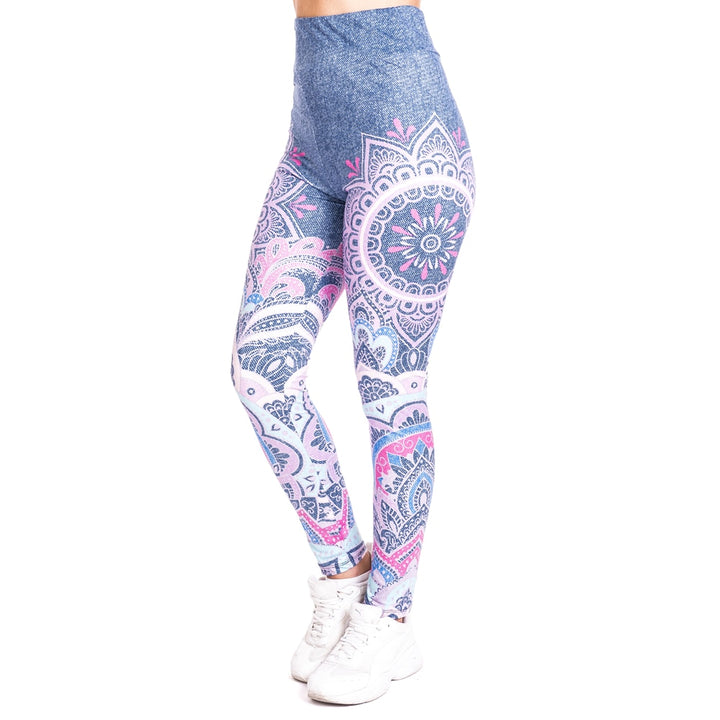 Women's Blue Tones Yoga Leggings - Blue Force Sports