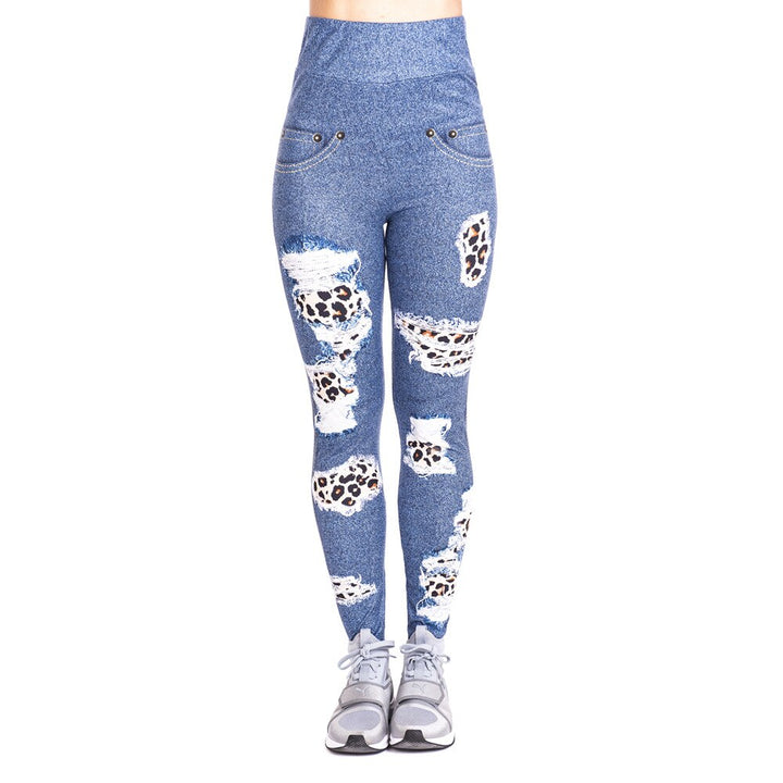 Women's Blue Tones Yoga Leggings - Blue Force Sports