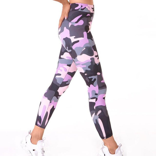 Women's Camouflage Pattern Sport Leggings - Blue Force Sports