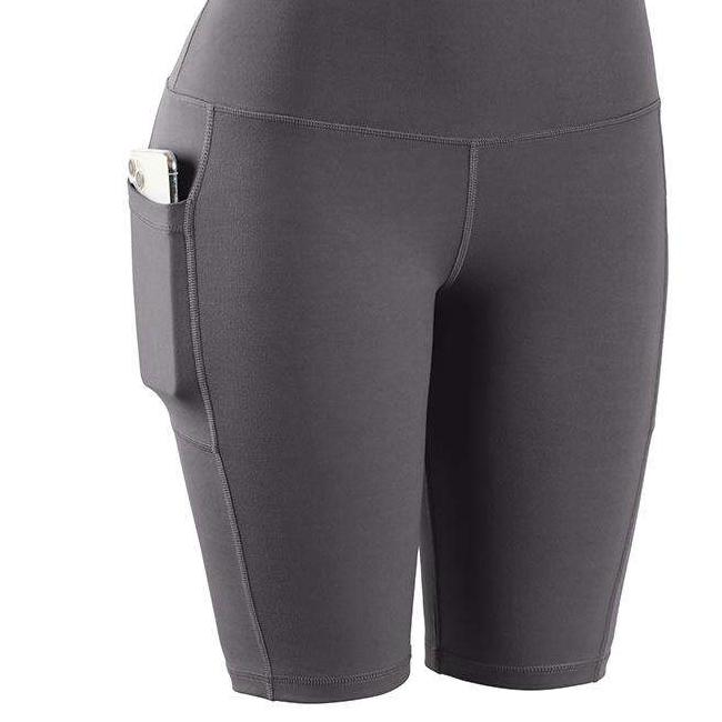 Solid Color Leggings with Pocket for Women - Blue Force Sports