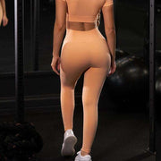 Women's Solid Color Tight Seamless Leggings - Blue Force Sports