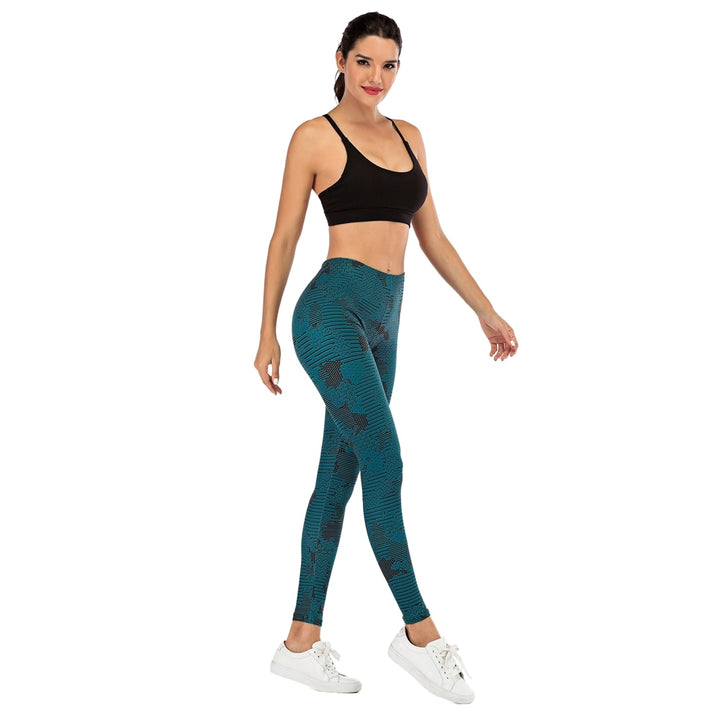 Women's Ocean Blue Sports Leggings - Blue Force Sports