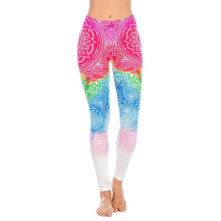 Women's Rainbow Boho Style Leggings - Blue Force Sports