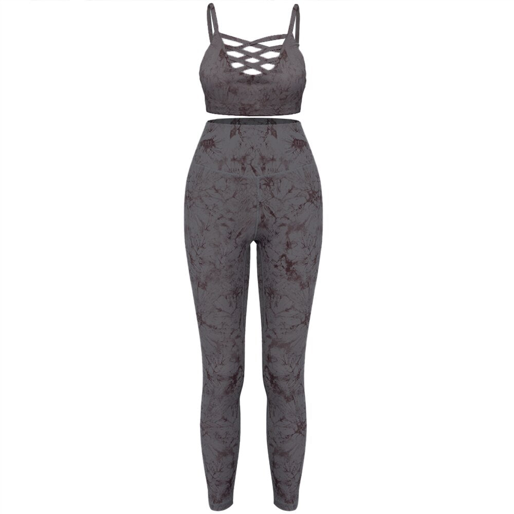 Women's Tie Dye Textured Push Up Leggings - Blue Force Sports
