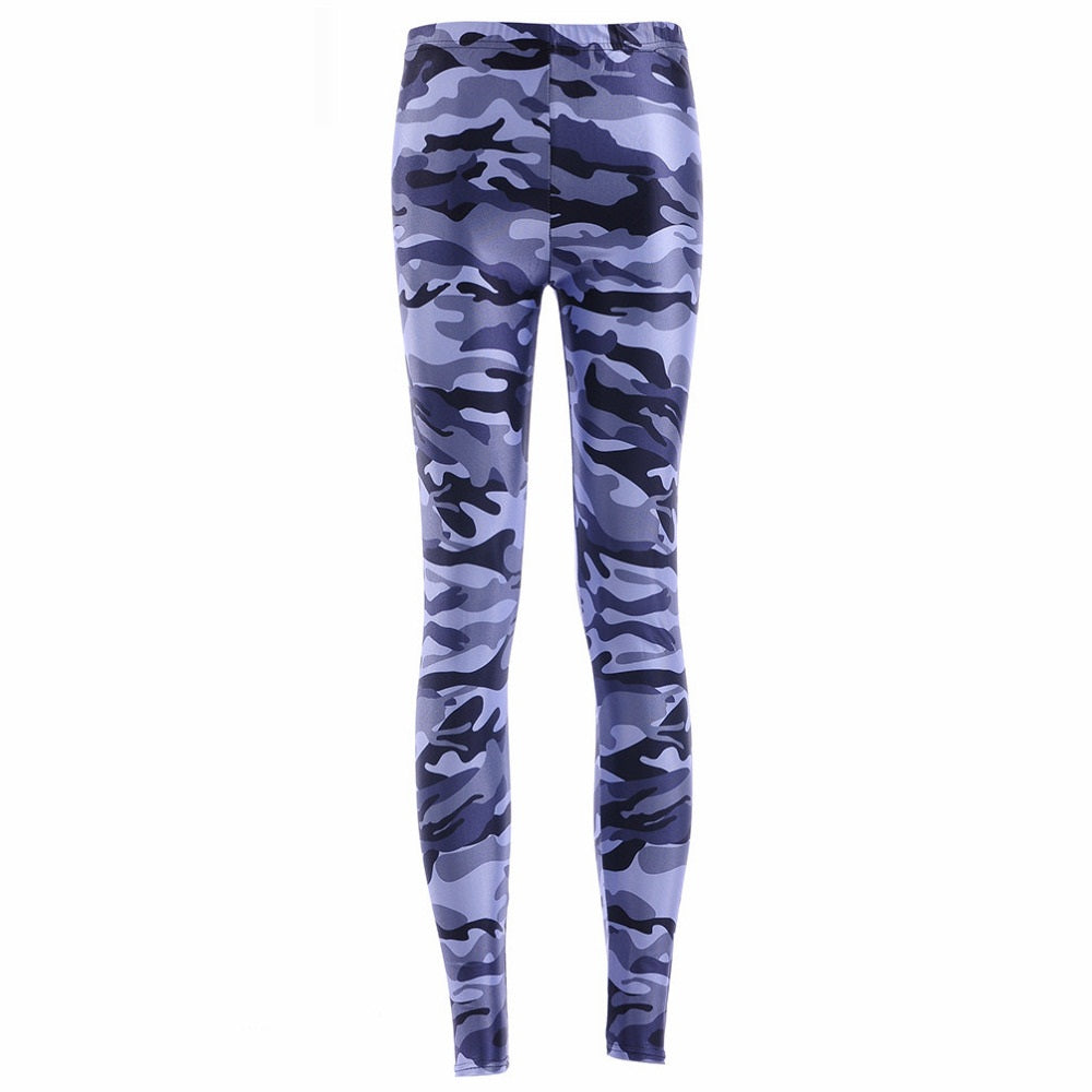 Women's Camouflage Running Leggings - Blue Force Sports