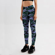 Women's Camouflage Running Leggings - Blue Force Sports