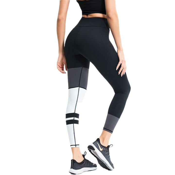 Women's Striped Sports Leggings - Blue Force Sports