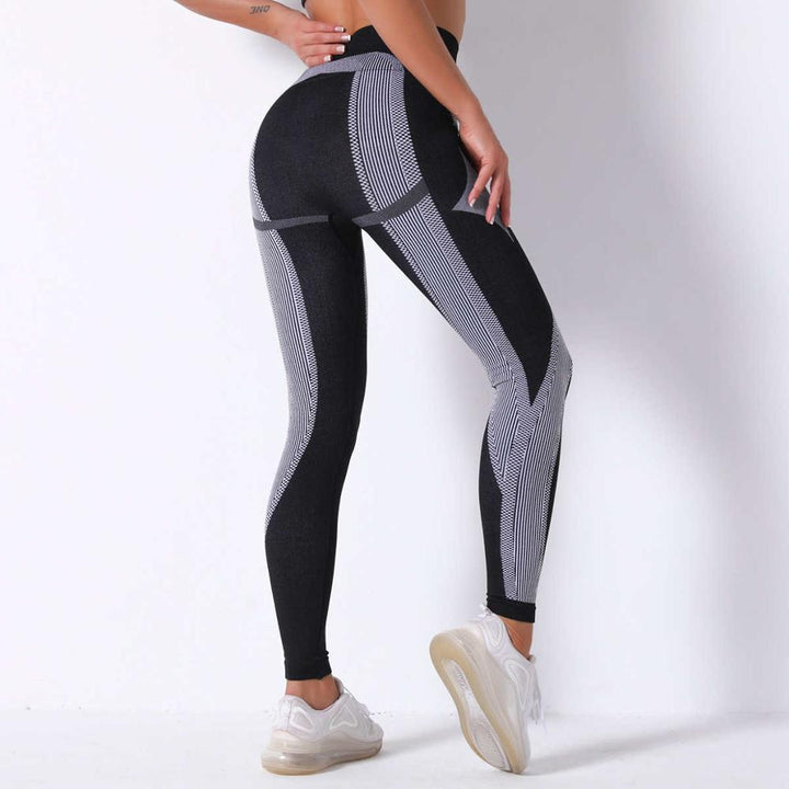 Fitness Seamless Leggings with Geometric Print - Blue Force Sports