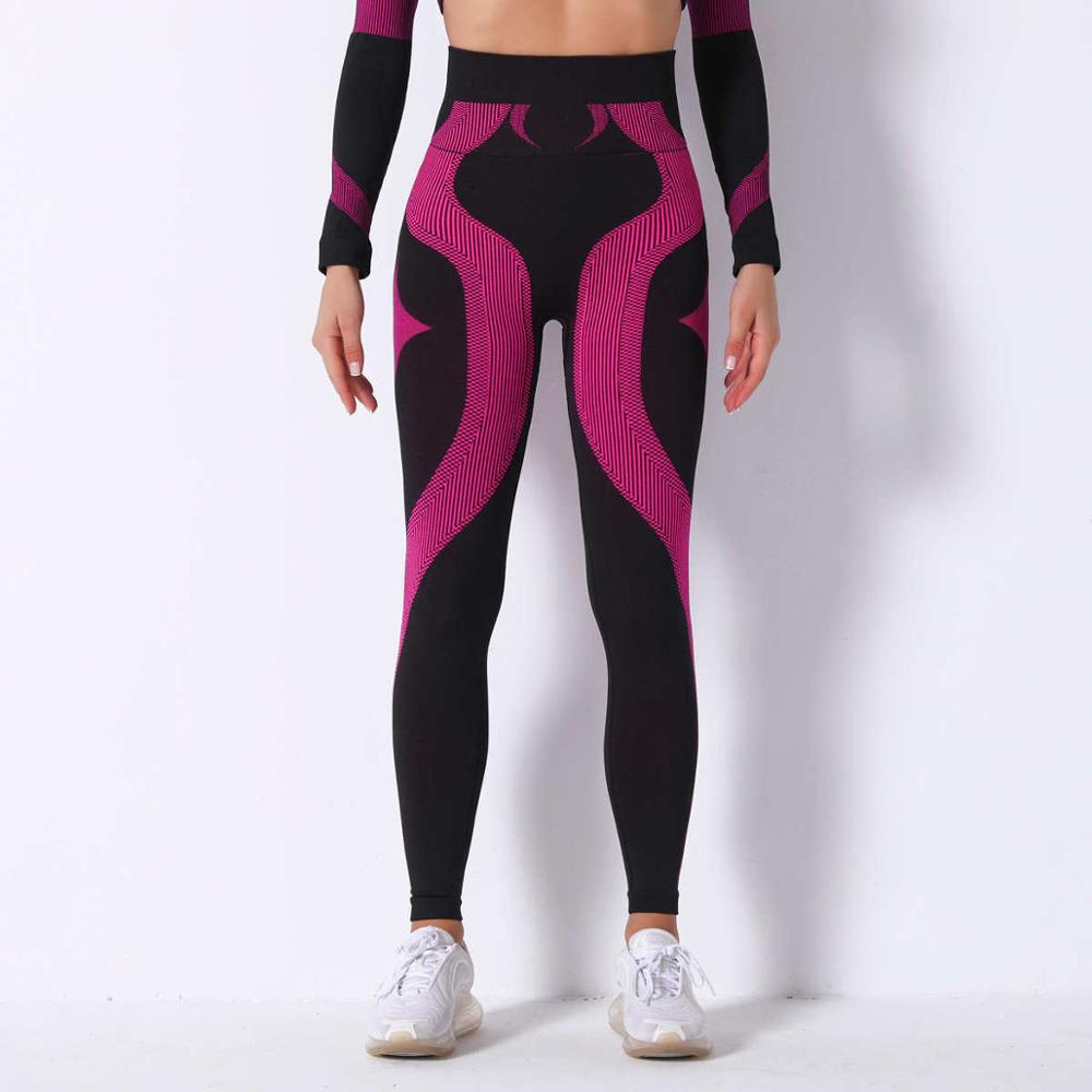 Fitness Seamless Leggings with Geometric Print - Blue Force Sports