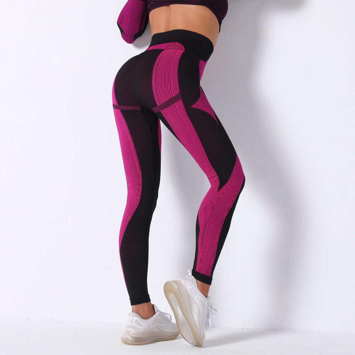 Fitness Seamless Leggings with Geometric Print - Blue Force Sports