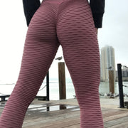 Women's Textured Sports Leggings - Blue Force Sports