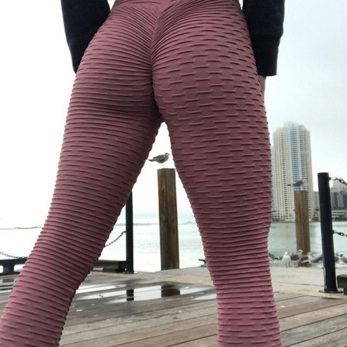 Women's Textured Sports Leggings - Blue Force Sports