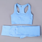 Women's Sport Bra and High Waist Leggings Set - Blue Force Sports