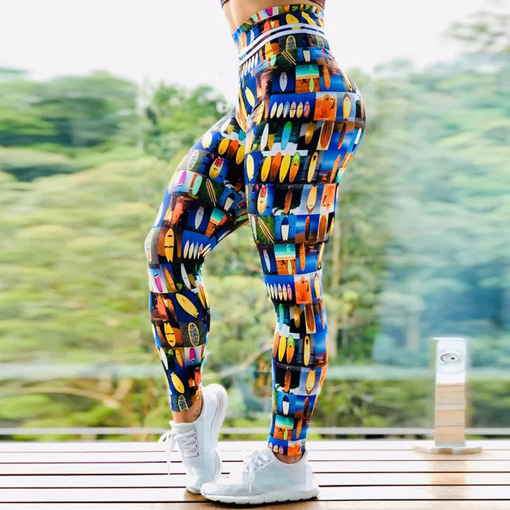 Women's Leggings for Fitness with Digital Print - Blue Force Sports