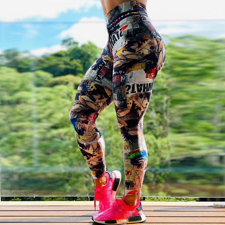 Women's Leggings for Fitness with Digital Print - Blue Force Sports