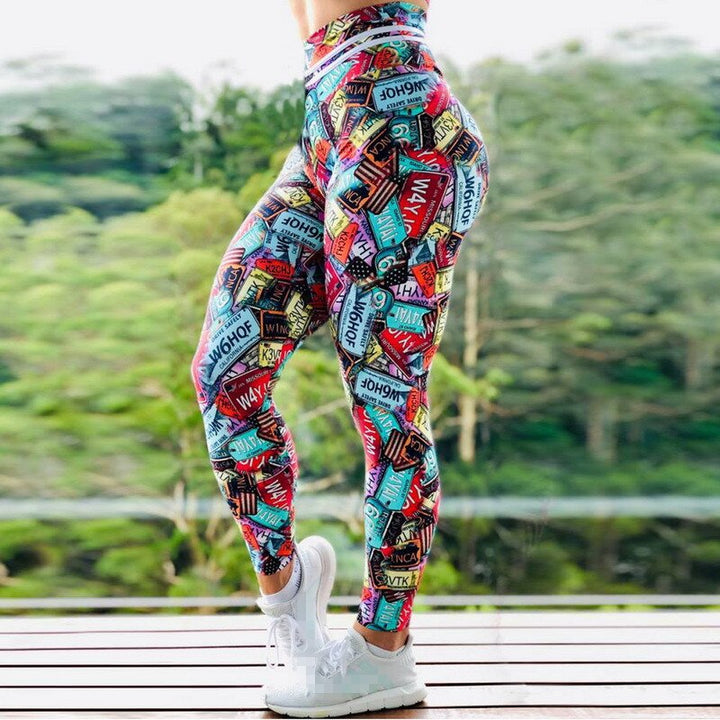 Women's Leggings for Fitness with Digital Print - Blue Force Sports