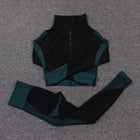 Women's Breathable Sports Crop Top and Leggings Set - Blue Force Sports