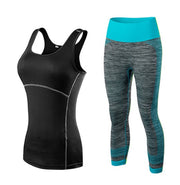 Women's Gradient Style Tank Top and Leggings Set - Blue Force Sports