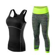 Women's Gradient Style Tank Top and Leggings Set - Blue Force Sports