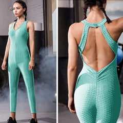 Backless Compression Fitness Women's Bodysuit - Blue Force Sports