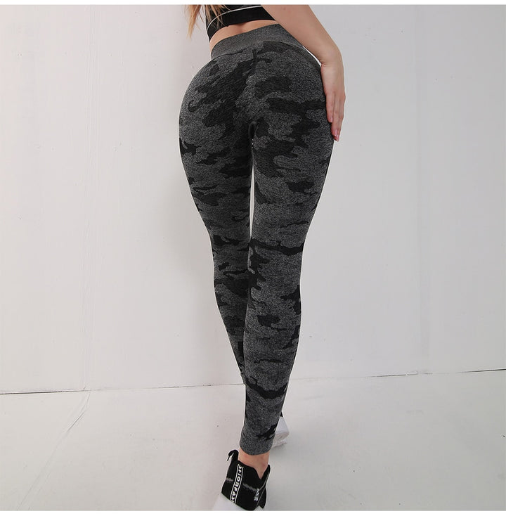 Women's Camouflage High-Waisted Leggings - Blue Force Sports