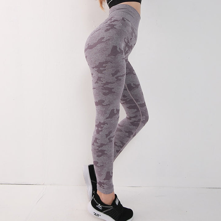 Women's Camouflage High-Waisted Leggings - Blue Force Sports
