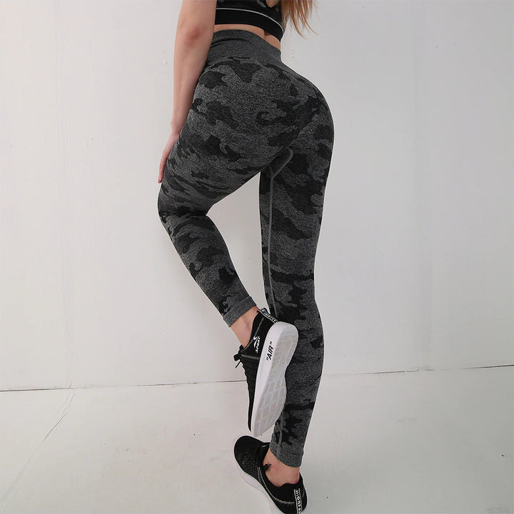 Women's Camouflage High-Waisted Leggings - Blue Force Sports