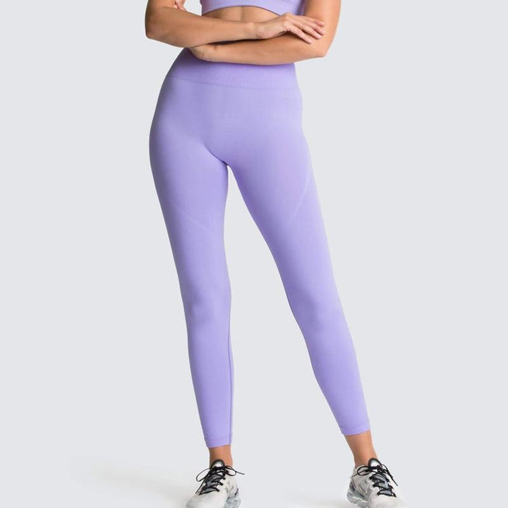 Women's Solid Color High Waist Gym Leggings - Blue Force Sports