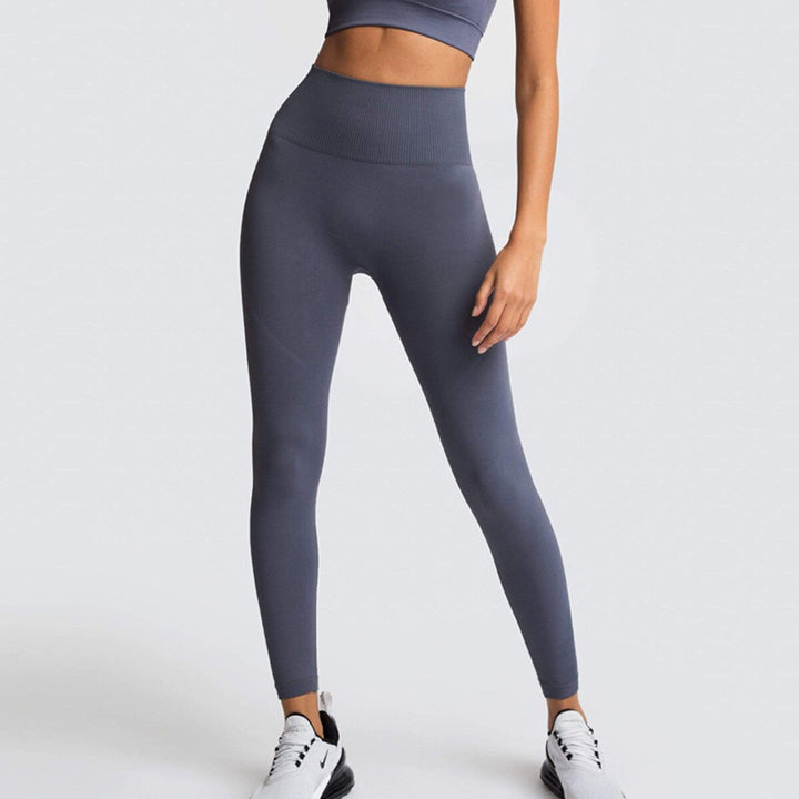 Women's Solid Color High Waist Gym Leggings - Blue Force Sports