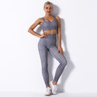 Women's Melange Color Yoga Bra and Leggings Set - Blue Force Sports