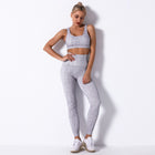 Women's Melange Color Yoga Bra and Leggings Set - Blue Force Sports
