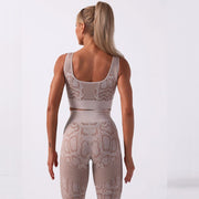 Women's Snake Skin Pattern Fitness Leggings - Blue Force Sports