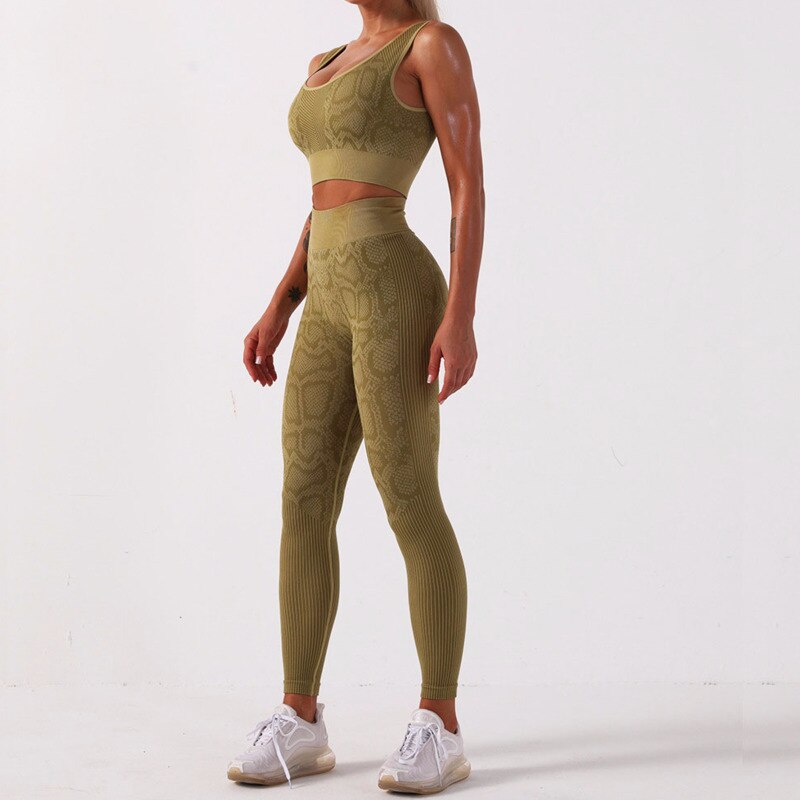 Women's Snake Skin Pattern Fitness Leggings - Blue Force Sports