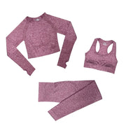 Women's Seamless Gym Leggings, Top, Longsleeve and Shorts Set - Blue Force Sports