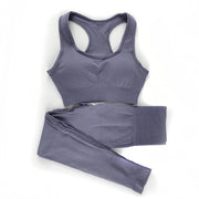 Women's Seamless Sports Bra and Leggings Set - Blue Force Sports