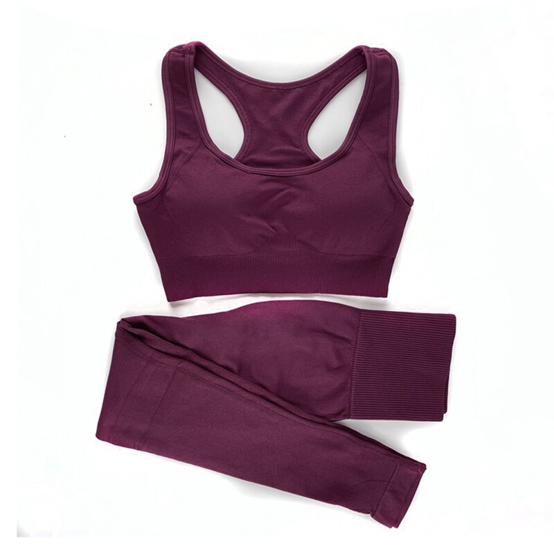 Women's Seamless Sports Bra and Leggings Set - Blue Force Sports