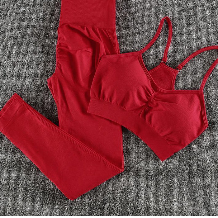 High Waist Leggings and Bra Set - Blue Force Sports