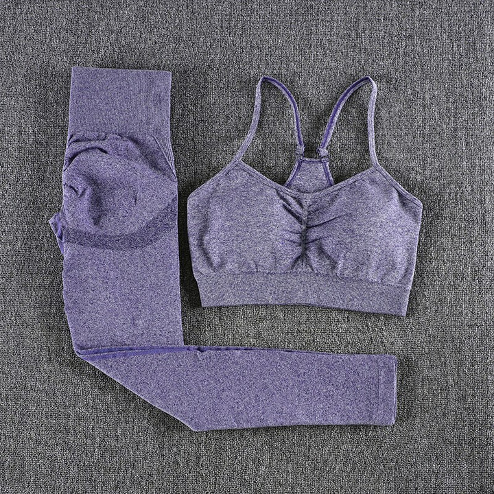 High Waist Leggings and Bra Set - Blue Force Sports