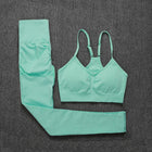 High Waist Leggings and Bra Set - Blue Force Sports