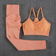 High Waist Leggings and Bra Set - Blue Force Sports