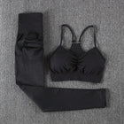 High Waist Leggings and Bra Set - Blue Force Sports