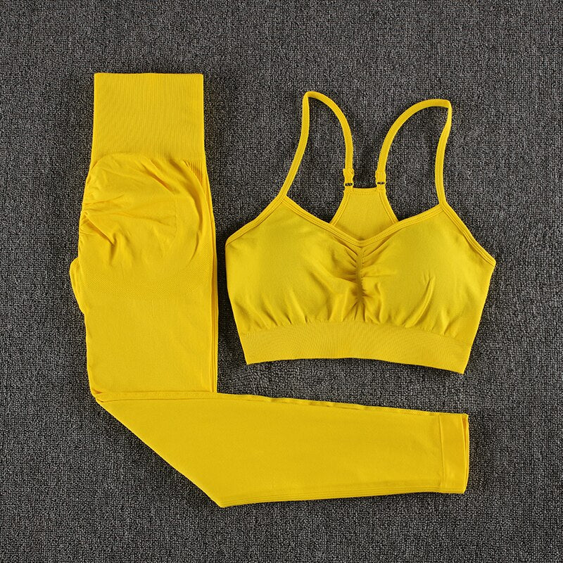 High Waist Leggings and Bra Set - Blue Force Sports